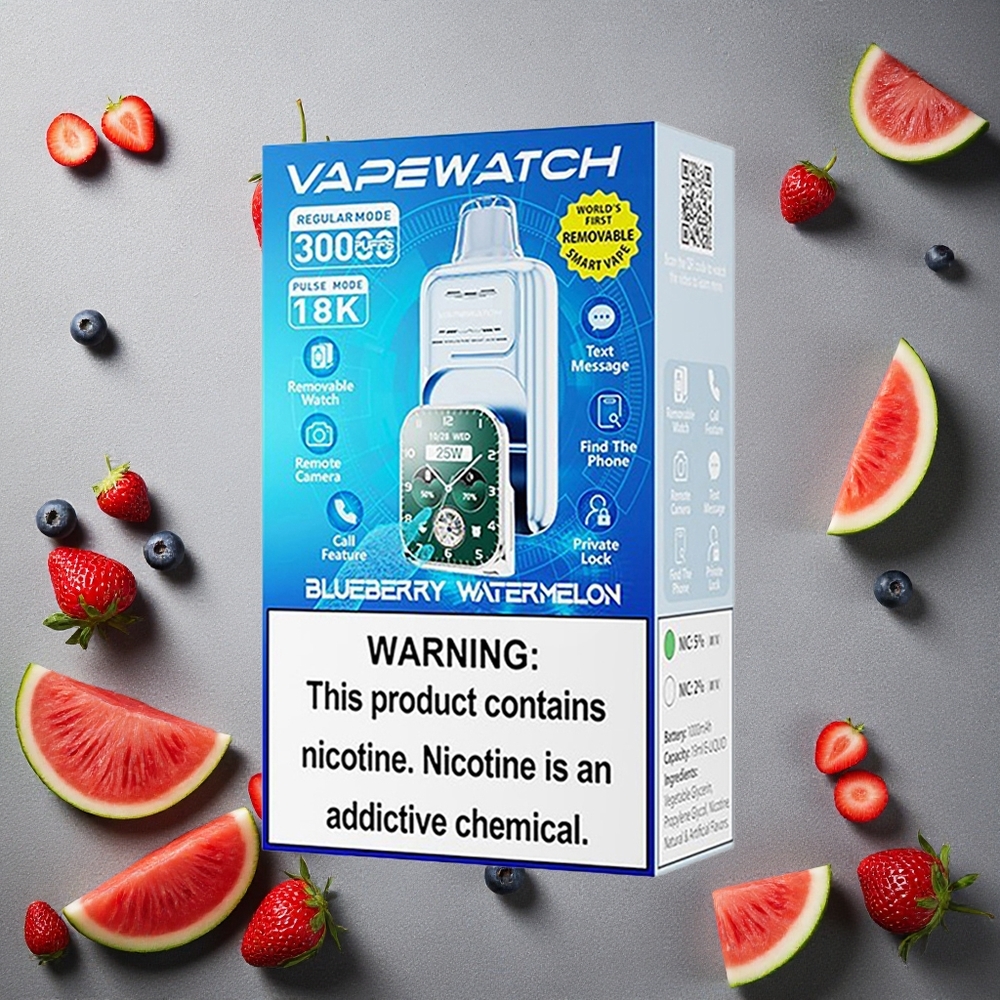 JNR Vape Watch 30000 Puffs Mustikka-Arbuusi Finland wholesale 1000mAh Akku 19mL Nestemäärä