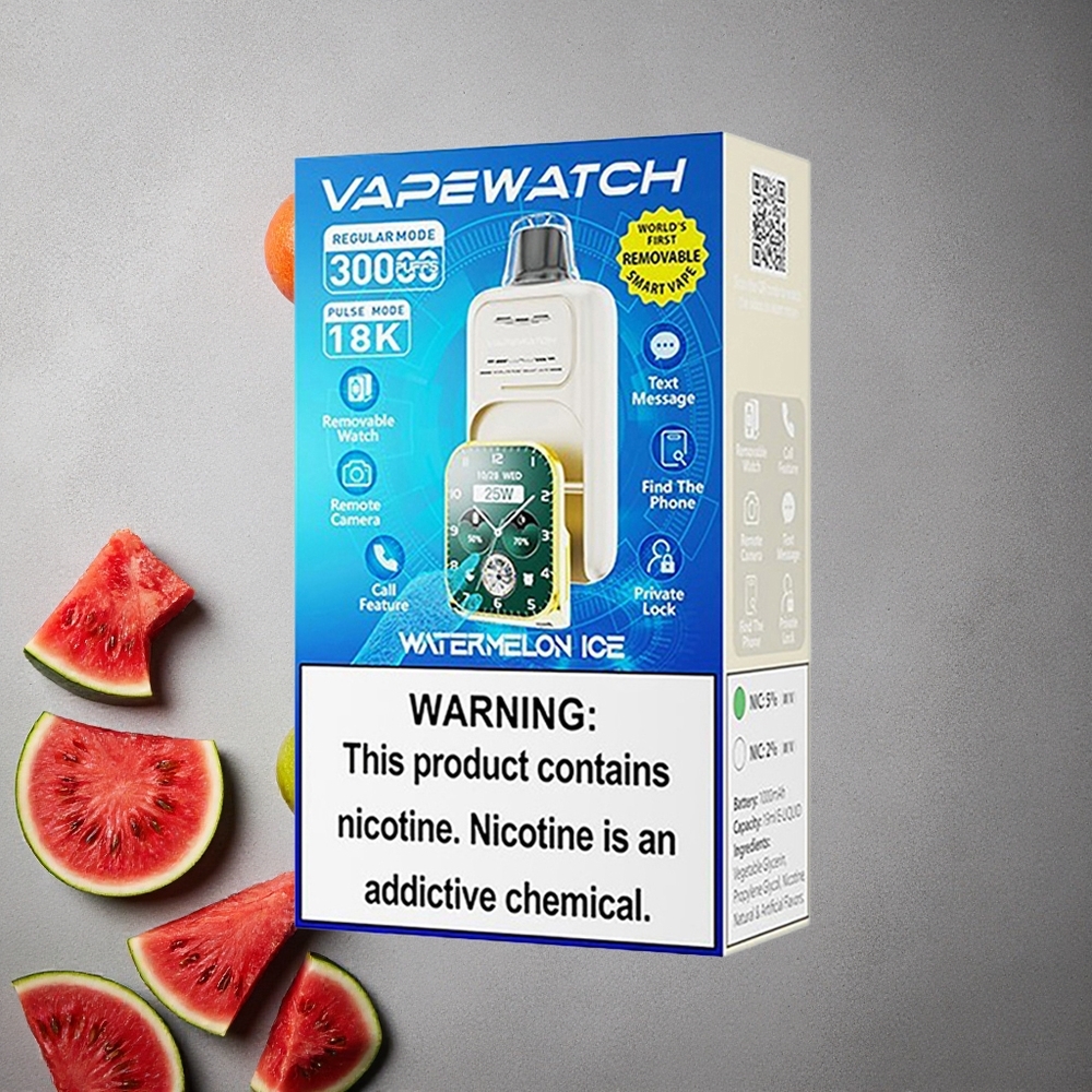 JNR Vape Watch 30000 Puffs Vesimeloni-Jää Finland wholesale 1000mAh Akku, 19ml Nestemäärä