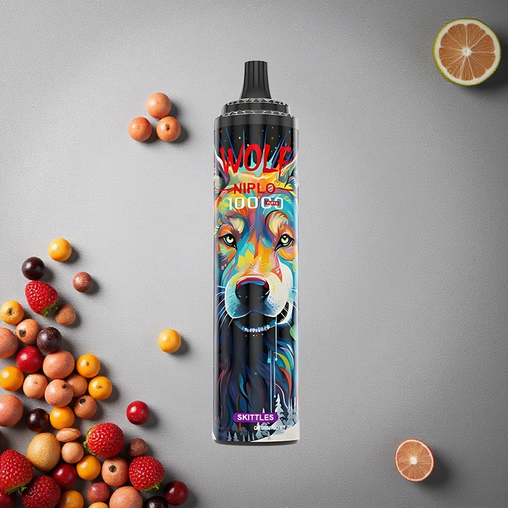 JNR Wolf Niplo 10000 Puffs Kertakäyttöinen Vape Skittles Finland wholesale 20ml 1.0 Ohm Mesh