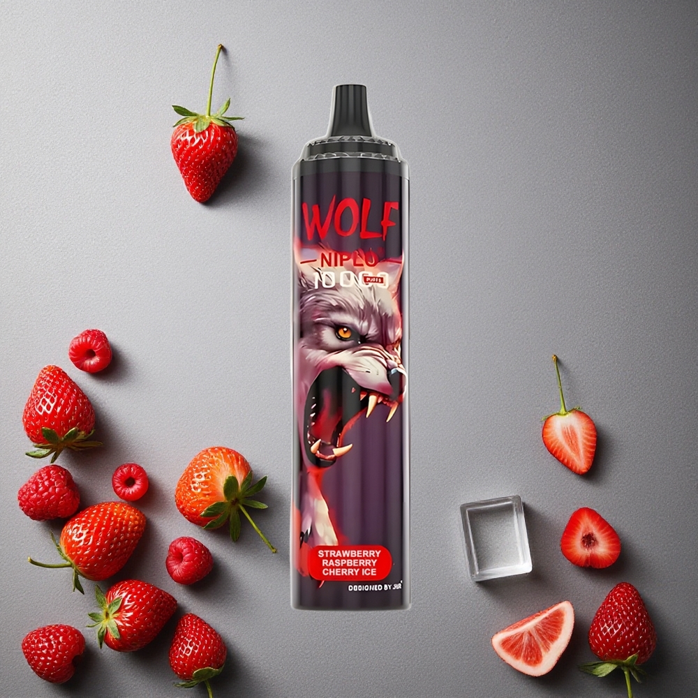 JNR Wolf Niplo 10000 Puffs Mansikka Vadelma Kirsikka Jää Suomi Finland wholesale 20ml nestemäisellä