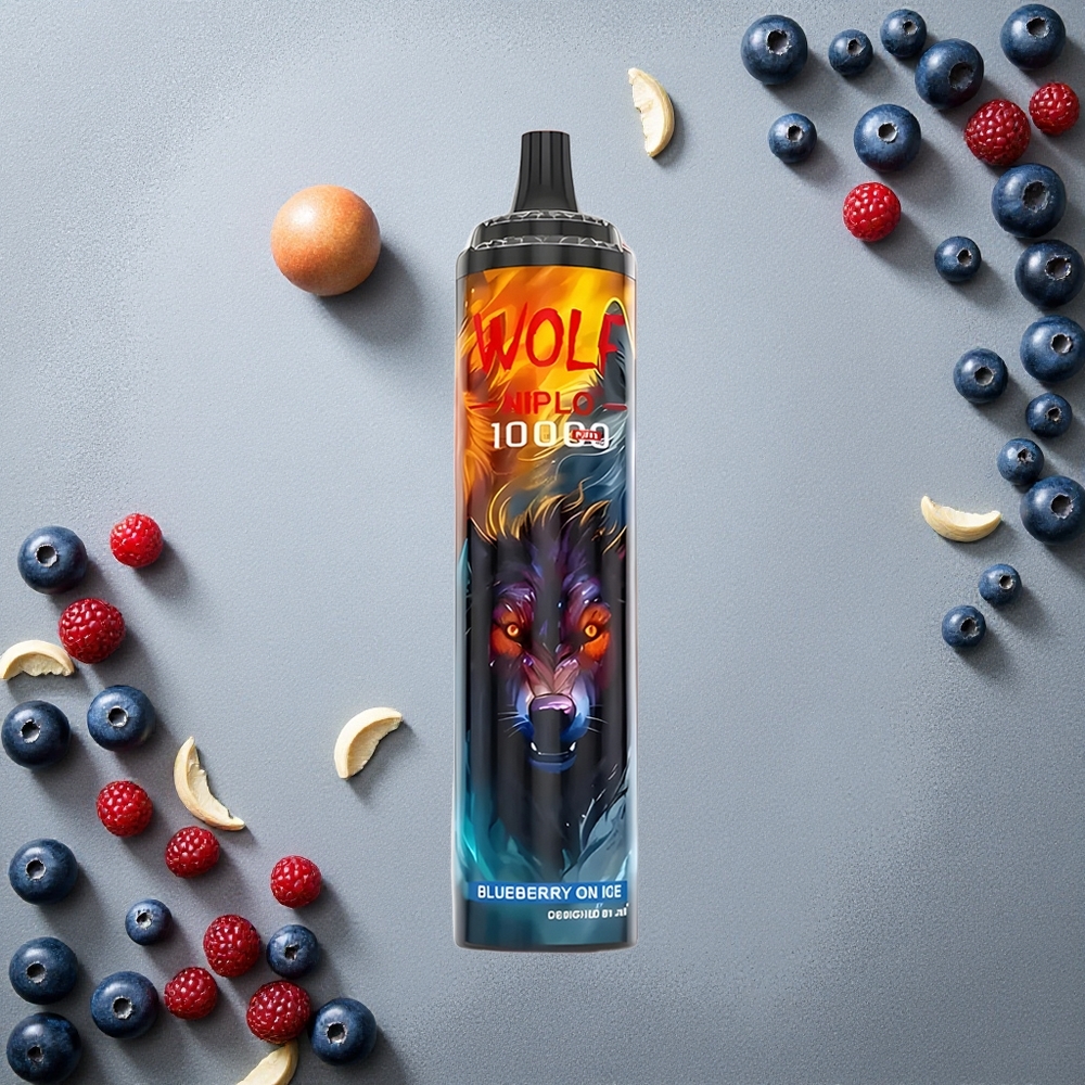 JNR Wolf Niplo 10000 Puffs Mustikas Jäässä Finland wholesale 20ml/Nikotiini 0%, 2%, 5%