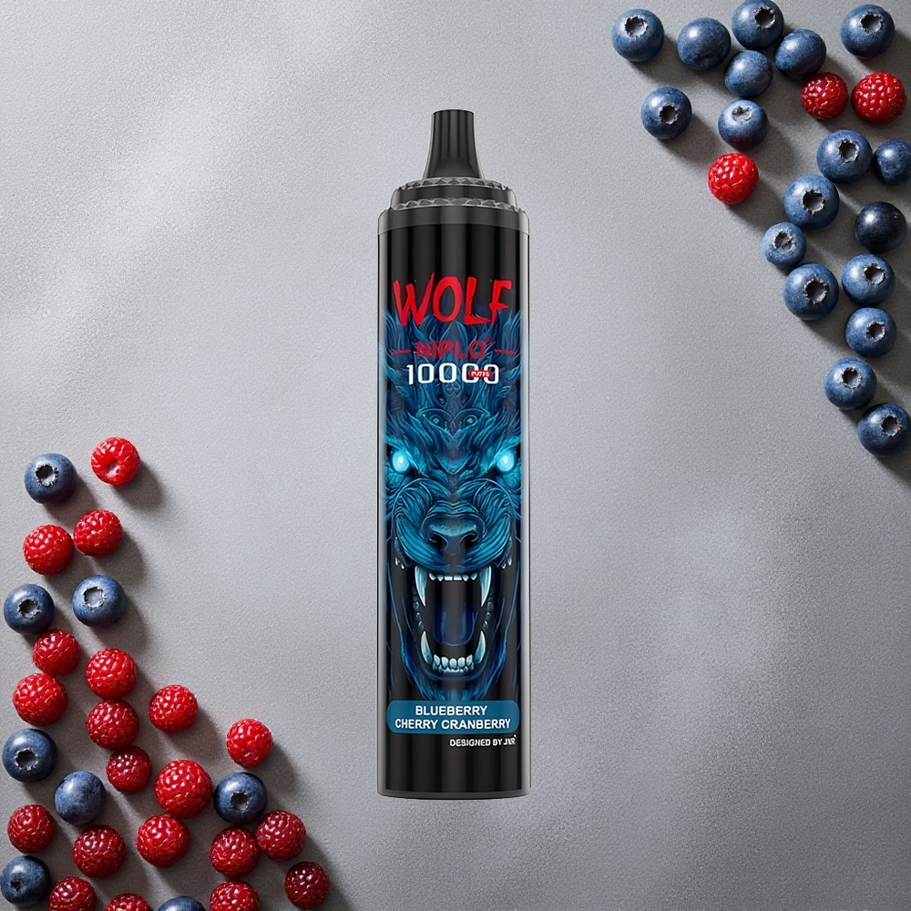 JNR Wolf Niplo 10000 Puffs Mustikka-Kirsikka-Karpalo Finland wholesale 20ml nestemäki