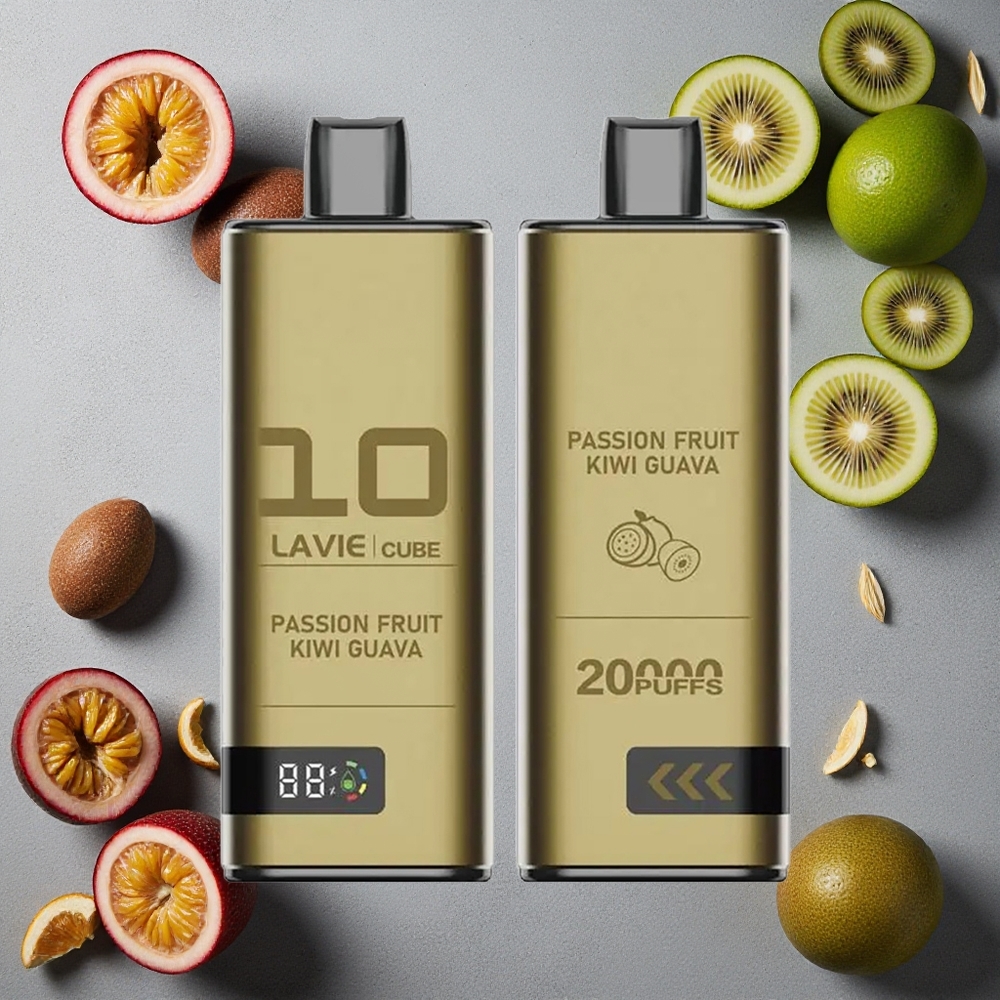 Lavie Cube 20000 Puffs Kertakäyttöinen Vape Passiohedelmä Kiivi Guava Finland wholesale 28ML