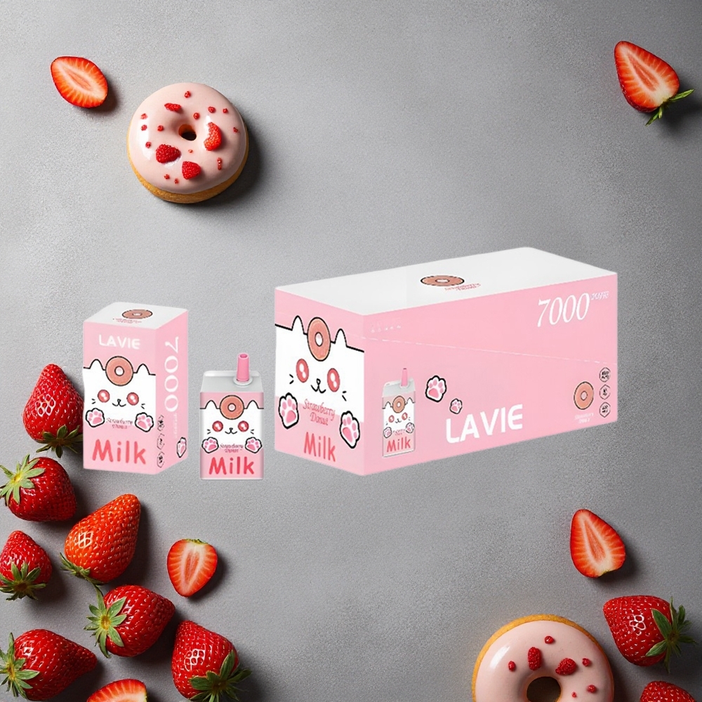 LAVIE Milk 7000 Puffs Mansikka-Munkki 16ML Finland wholesale Type-C Ladattava
