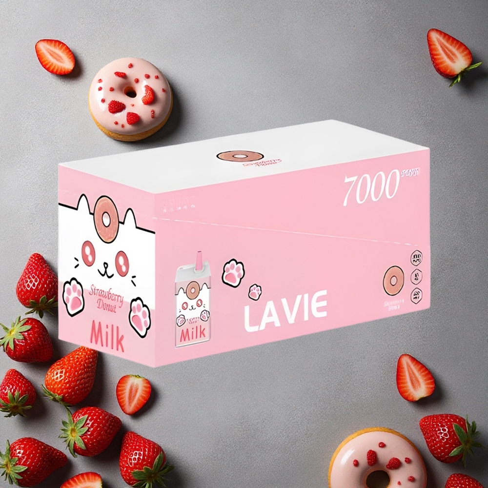 LAVIE Milk 7000 Puffs Mansikka-Munkki 16ML Finland wholesale Type-C Ladattava
