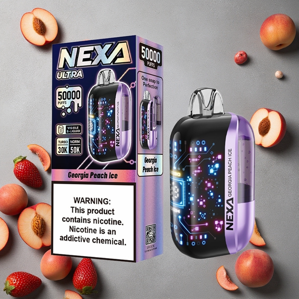NEXA Ultra 50000 Puffs Georgia Persikka Jää Suomi Finland wholesale 20ml Esitäytetty 800mA