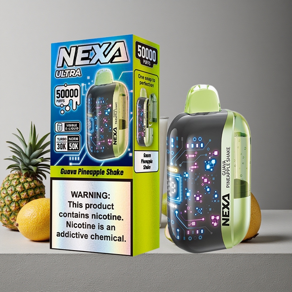 NEXA Ultra 50000 Puffs Guava-Ananas Shake Finland wholesale 20ml esitäytetty 800mAh akku