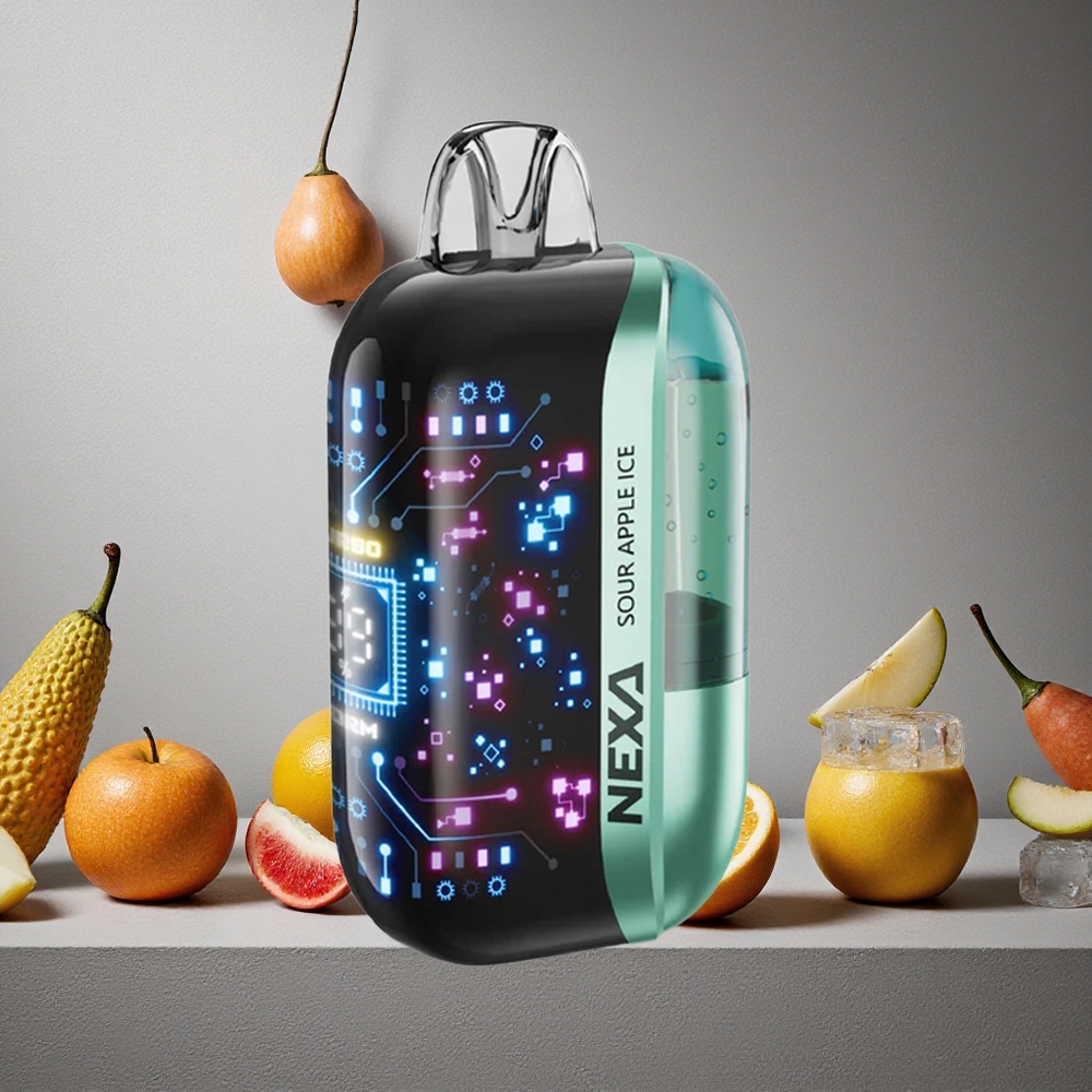 NEXA Ultra 50000 Puffs Kertakäyttöinen Vape Kirpeä Omena Jää Finland wholesale 20ml Täytetty Kapasiteetti 800mA Akku