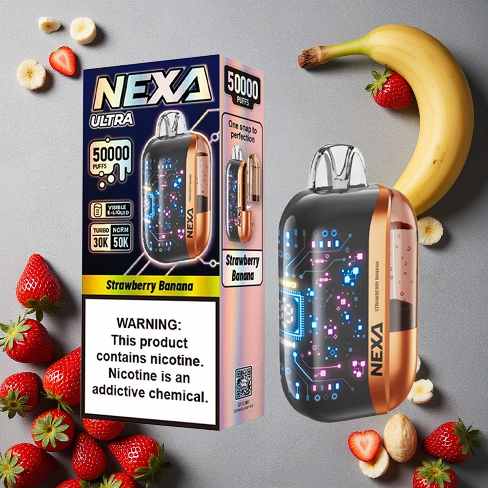NEXA Ultra 50K Kertakäyttöinen Vape Mansikka-Banaani Finland wholesale 20ml esitäytetty 800mah akku