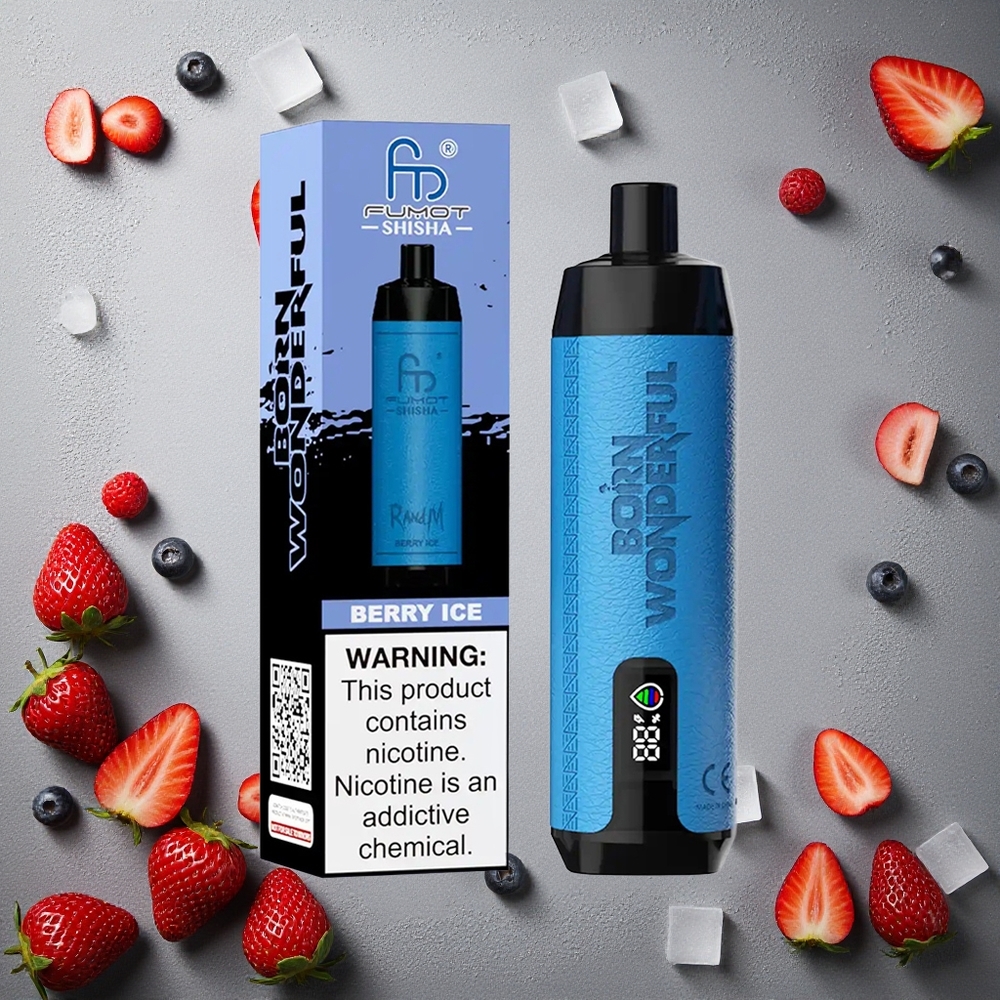 RandM Fumot Shisha 10000 Puffs 18ml Esitäytetty Marja-Jää Finland wholesale Type-C Port