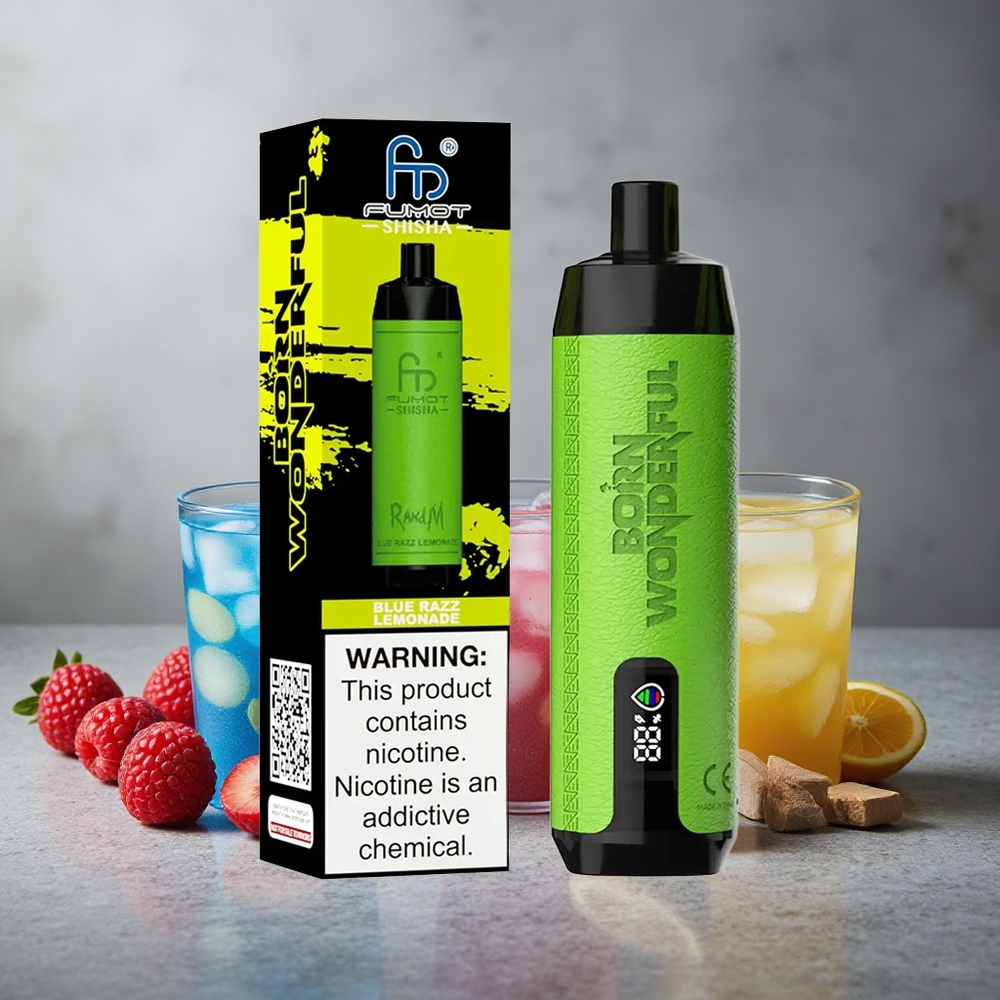 RandM Fumot Shisha 10000 Puffs Blue Razz -limonadi Finland wholesale LED-Indikaattori