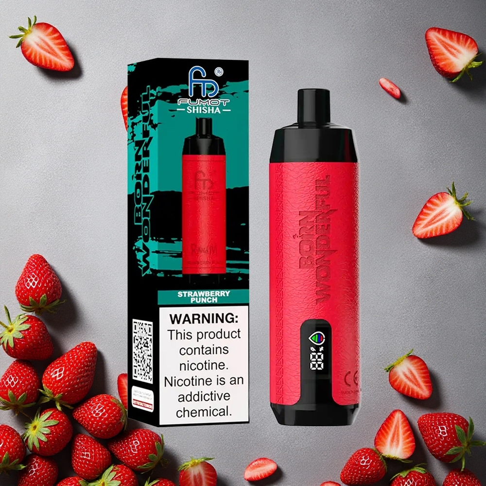 RandM Fumot Shisha 10000 Puffs Mansikkapunch Finland wholesale 18ml Esitäytetty