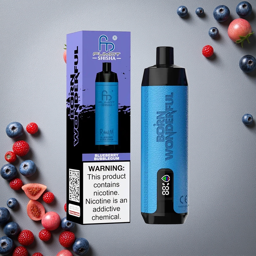 RandM Fumot Shisha 10000 Puffs Mustikka Purukumi Finland wholesale LED-Indikaattori 18ml
