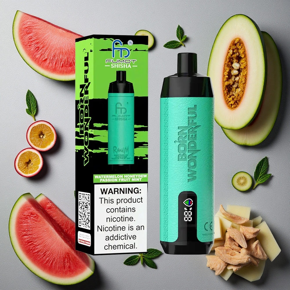 RandM Fumot Shisha 10000 Puffs Vesimeloni Hunajameloni Passiohedelmä Minttu Finland wholesale LED-Indikaattori Type-C