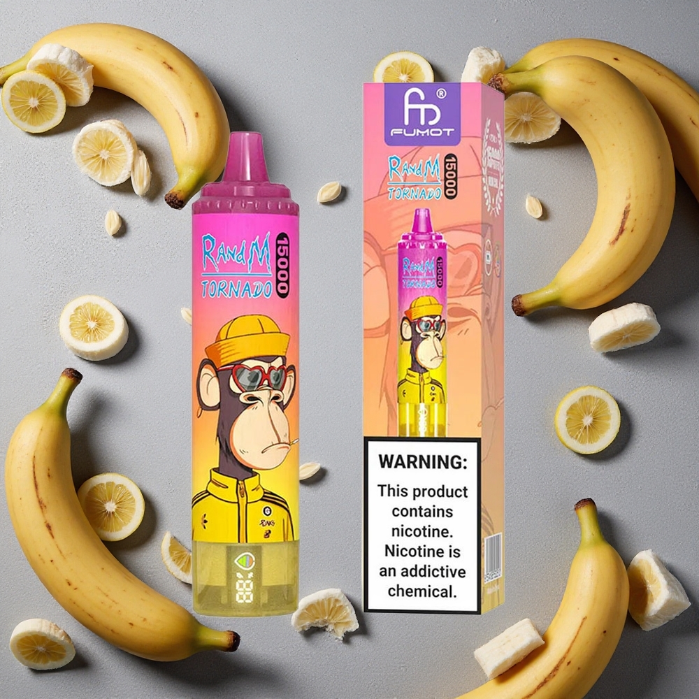 RandM Fumot Tornado 15000 Puffs Banaani-Jää Suomi Finland wholesale 25ml nestemäärä LCD-näyttö