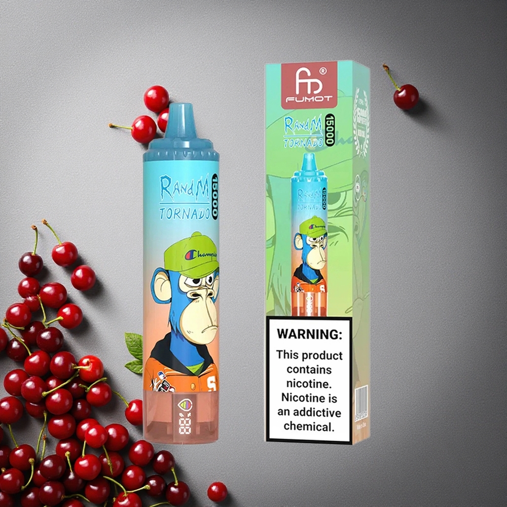 RandM Fumot Tornado 15000 Puffs Cherry Cola-maku 25ml Finland wholesale LCD-näyttö