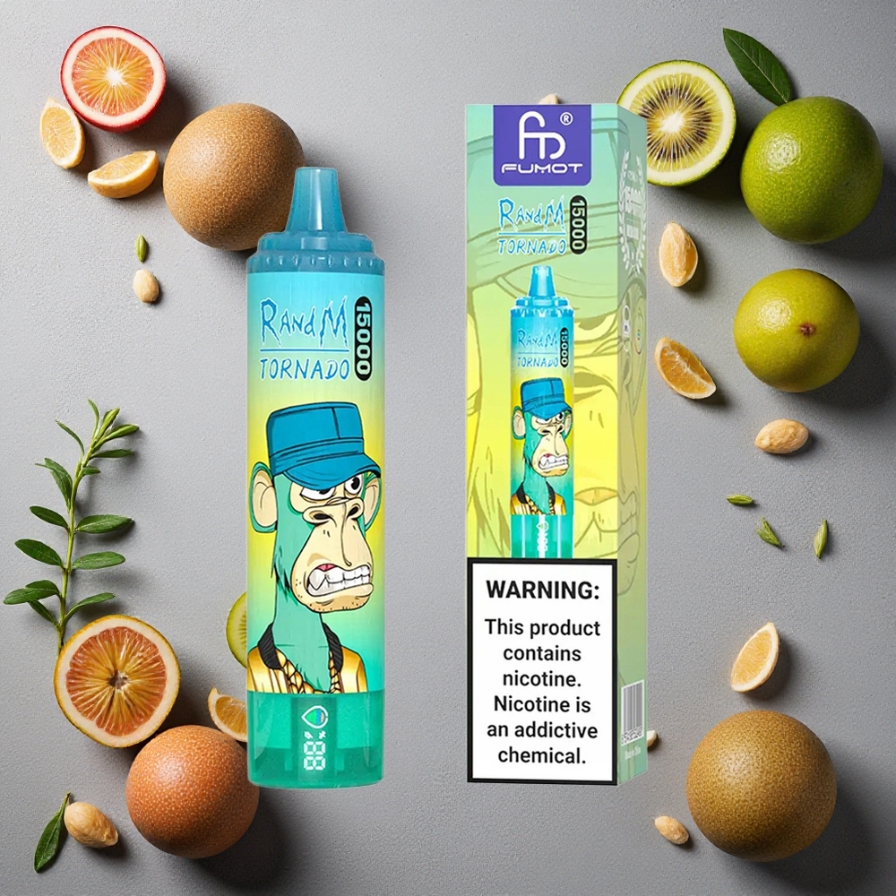 RandM Fumot Tornado 15000 Puffs Kiivi Passiohedelmä Guava Finland wholesale 25ml nestemäärä LCD-näyttö