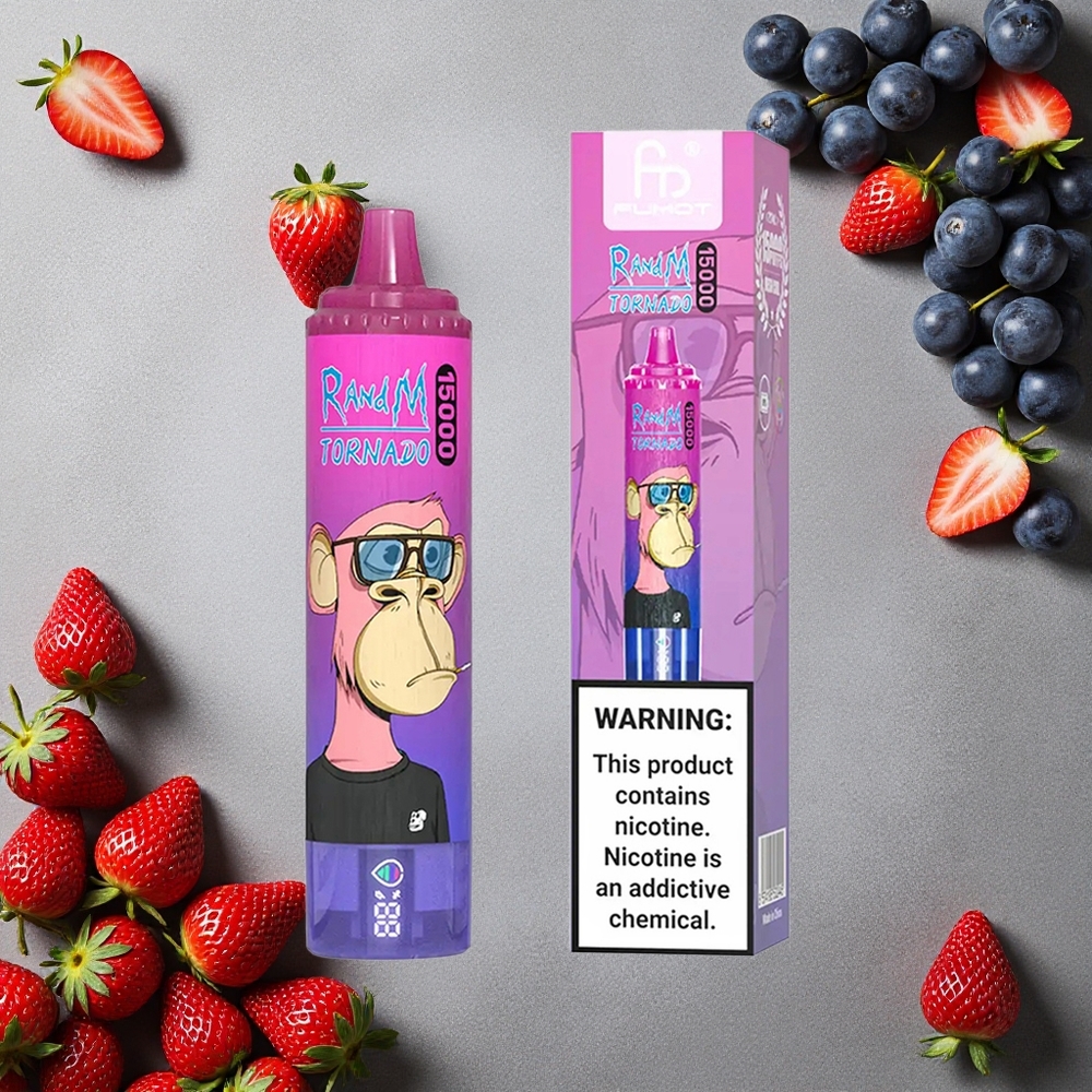 RandM Fumot Tornado 15000 Puffs Mansikka-Viinirypäle Suomi Finland wholesale 25ml nestemäärä 850mAh