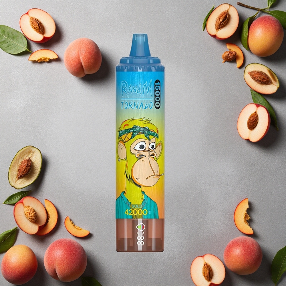 RandM Fumot Tornado 15000 Puffs Persikka Mango Finland wholesale 25ml Nestemäistä LCD-näytöllä