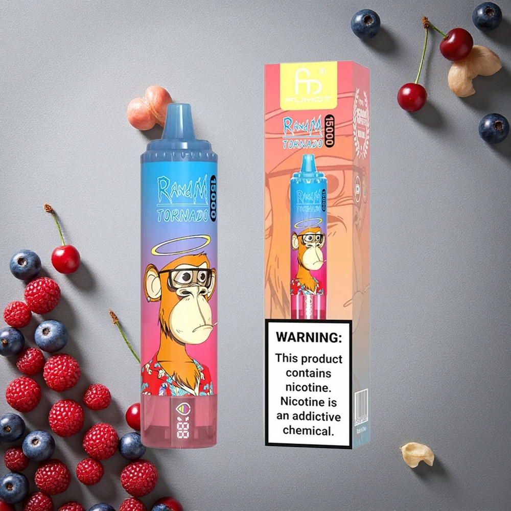 RandM Fumot Tornado 15000 Puffs Sininen Vadelma-Kirsikka Finland wholesale 25ml Nestekapasiteetti 850mAh Akku