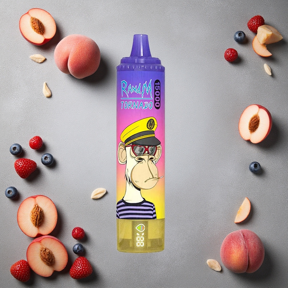 RandM Fumot Tornado 15000 Tupakkia Peach-Blueberry Karkki 25ml nestemäärä Finland wholesale LCD-näyttö