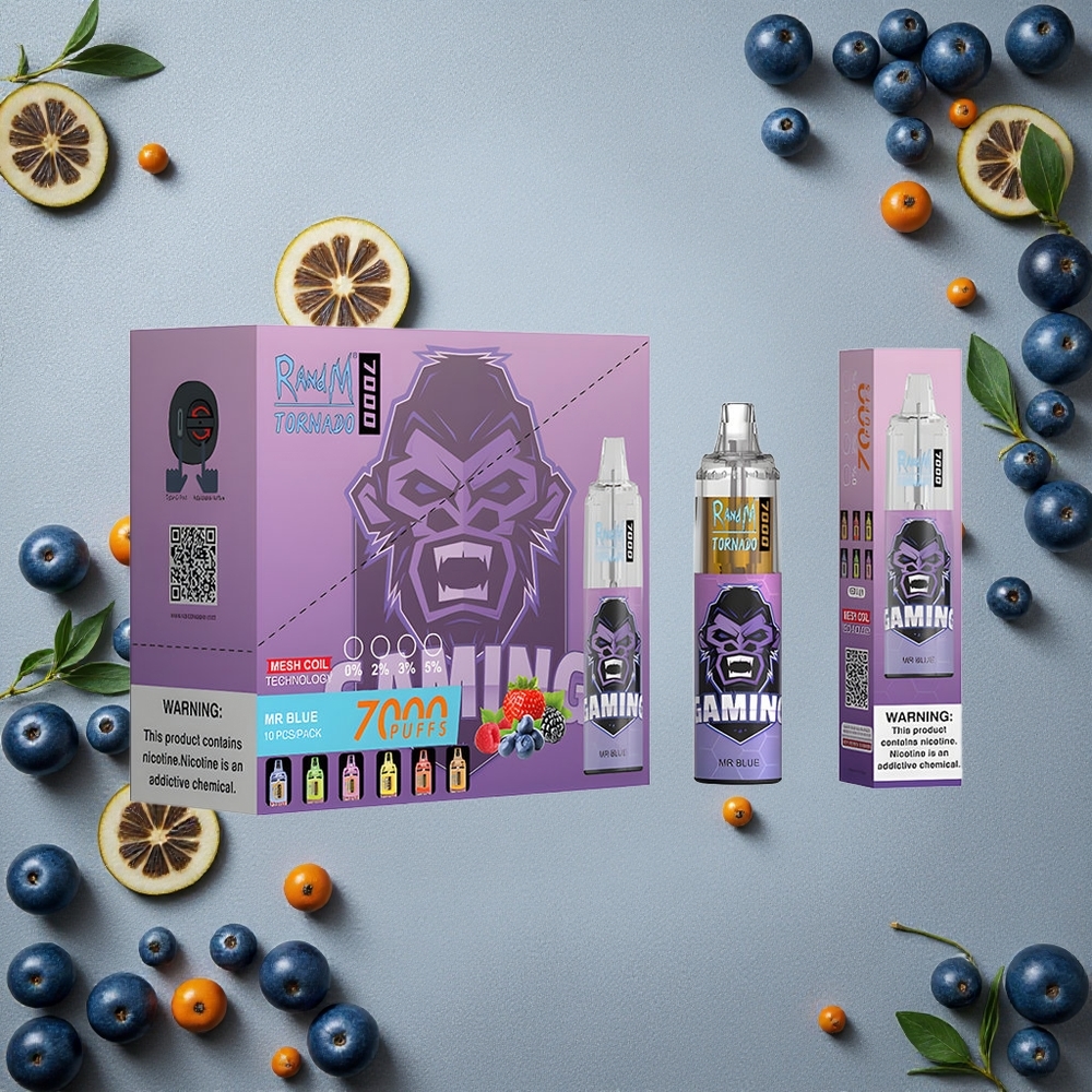 RandM Fumot Tornado 7000 Puffs Dr. Blue (sininen) 14 ML E-neste Finland wholesale Air-Adjustable