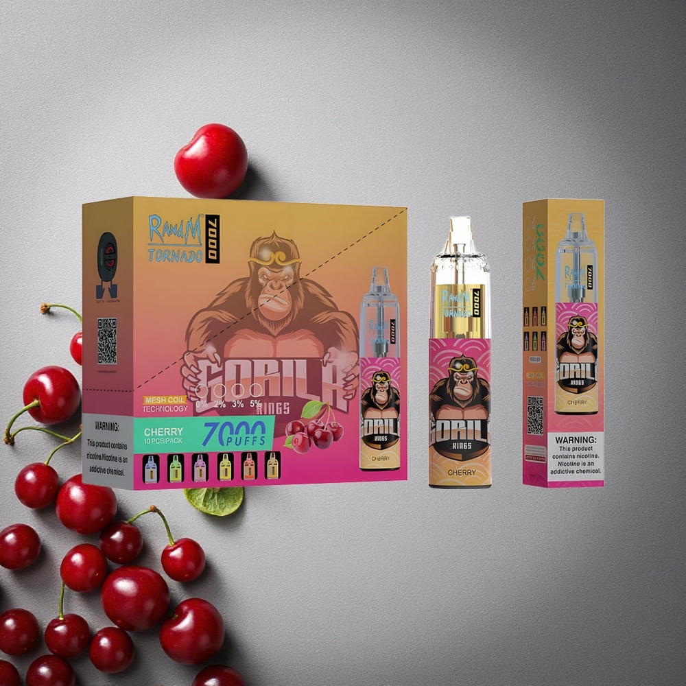 RandM Fumot Tornado 7000 Puffs Kirsikka Kertakäyttöinen Vape Finland wholesale 14 ML Nestemäistä 850 MAH Akku