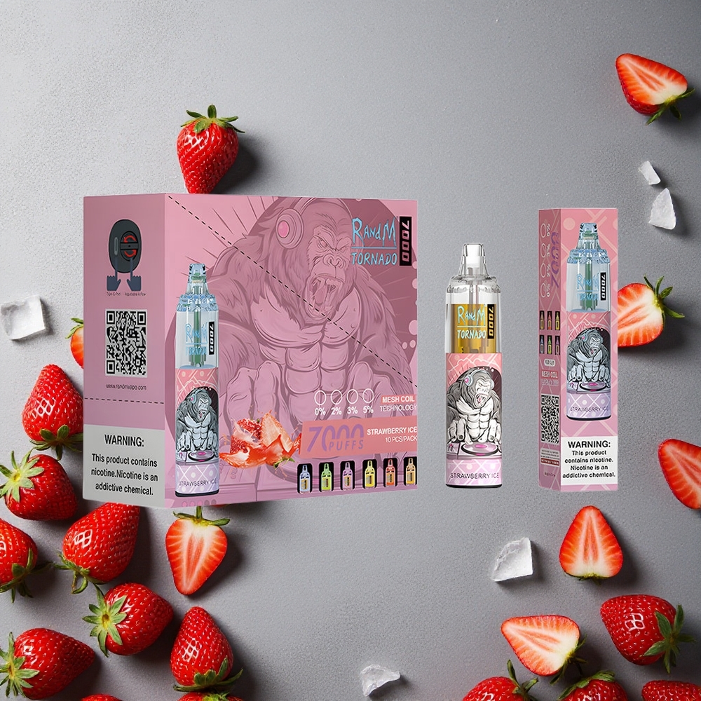 RandM Fumot Tornado 7000 Puffs Mansikkajää Finland wholesale 14 ML Nestettä Air-Adjustable