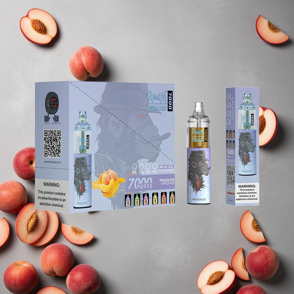 RandM Fumot Tornado 7000 Puffs Persikka-Jää 14 ML Finland wholesale Type-C Port