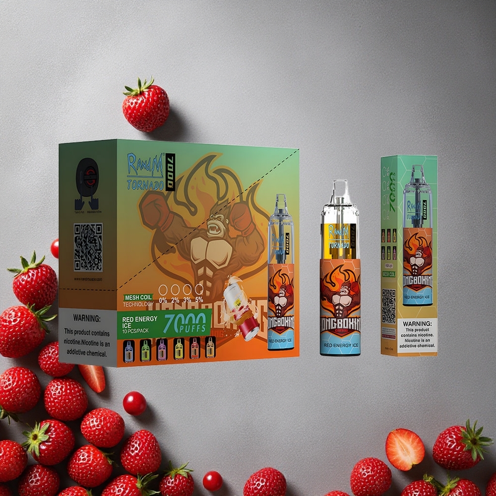 RandM Fumot Tornado 7000 Puffs Punainen Energia Jää 14 ML Nestettä Finland wholesale Air-Adjustable