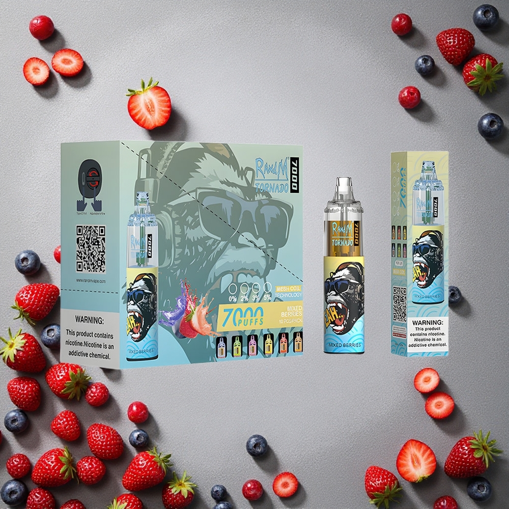 RandM Fumot Tornado 7000 Puffs Sekamarjat Finland wholesale 14 ML Nestettä RGB Valo