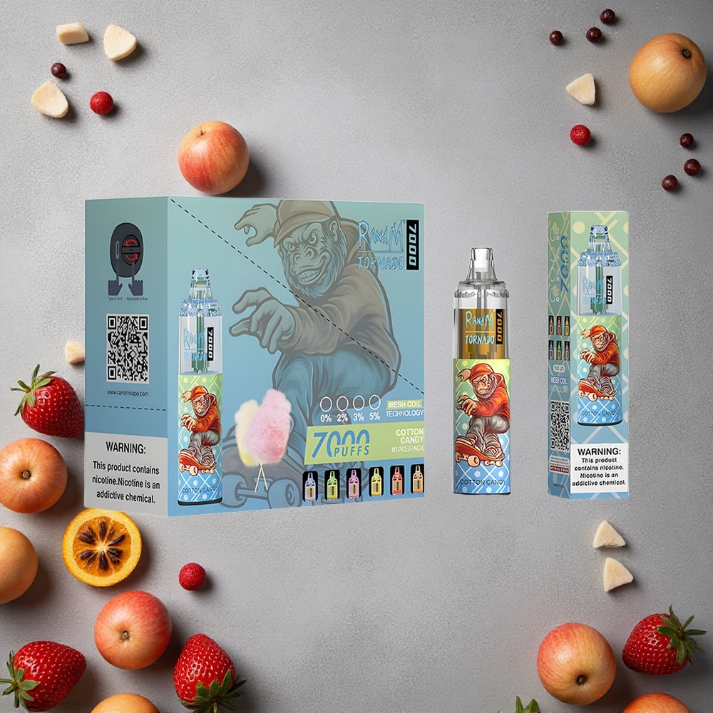 RandM Fumot Tornado 7000 Puffs Vatkattu Make E-liquid Finland wholesale Type-C Portti RGB Valo