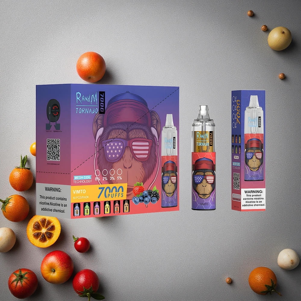 RandM Fumot Tornado 7000 Puffs Vimto-maku Finland wholesale 14 ML -nestettä 850 MAH akku