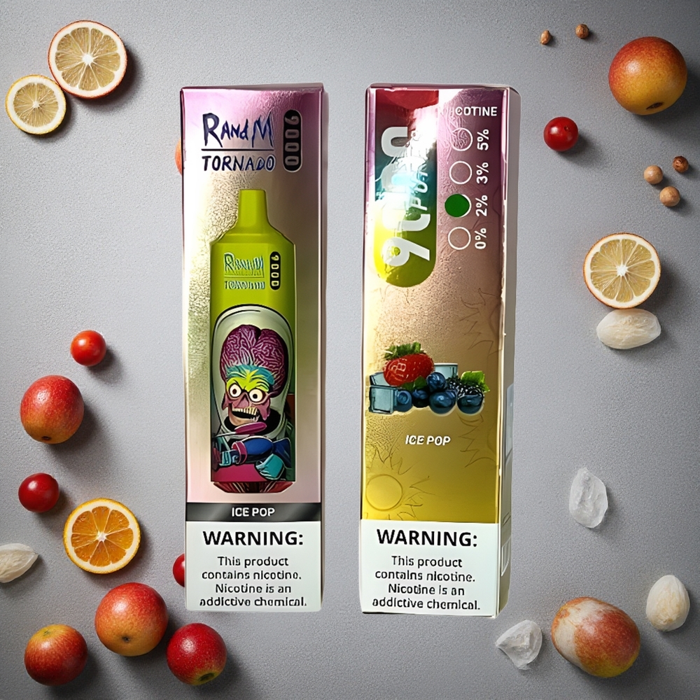 RandM Fumot Tornado 9000 Puffs Jääpuikko (Ice Pop) Finland wholesale 850 mAh Ladattava 18 mL Nestemäinen