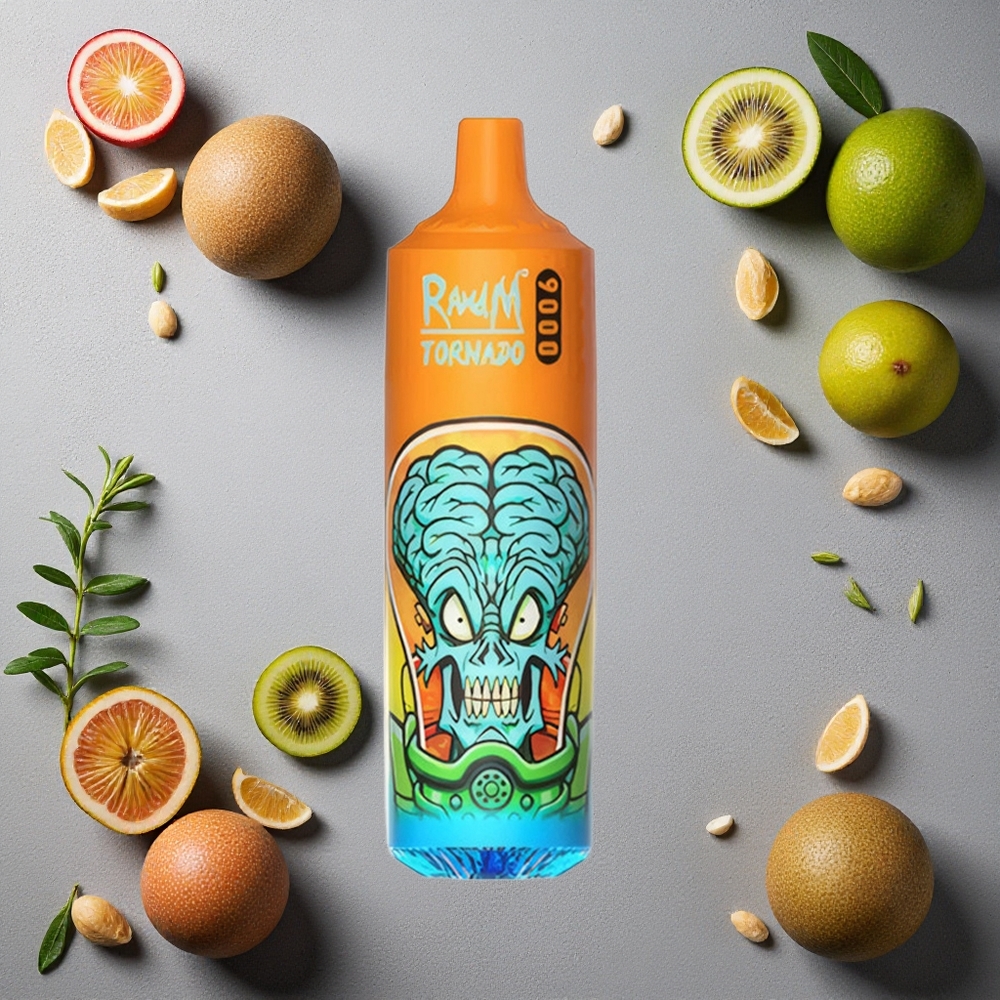 RandM Fumot Tornado 9000 Puffs Kiivi Passionhedelmä Guava Finland wholesale 850 mAh Ladattava 18 mL