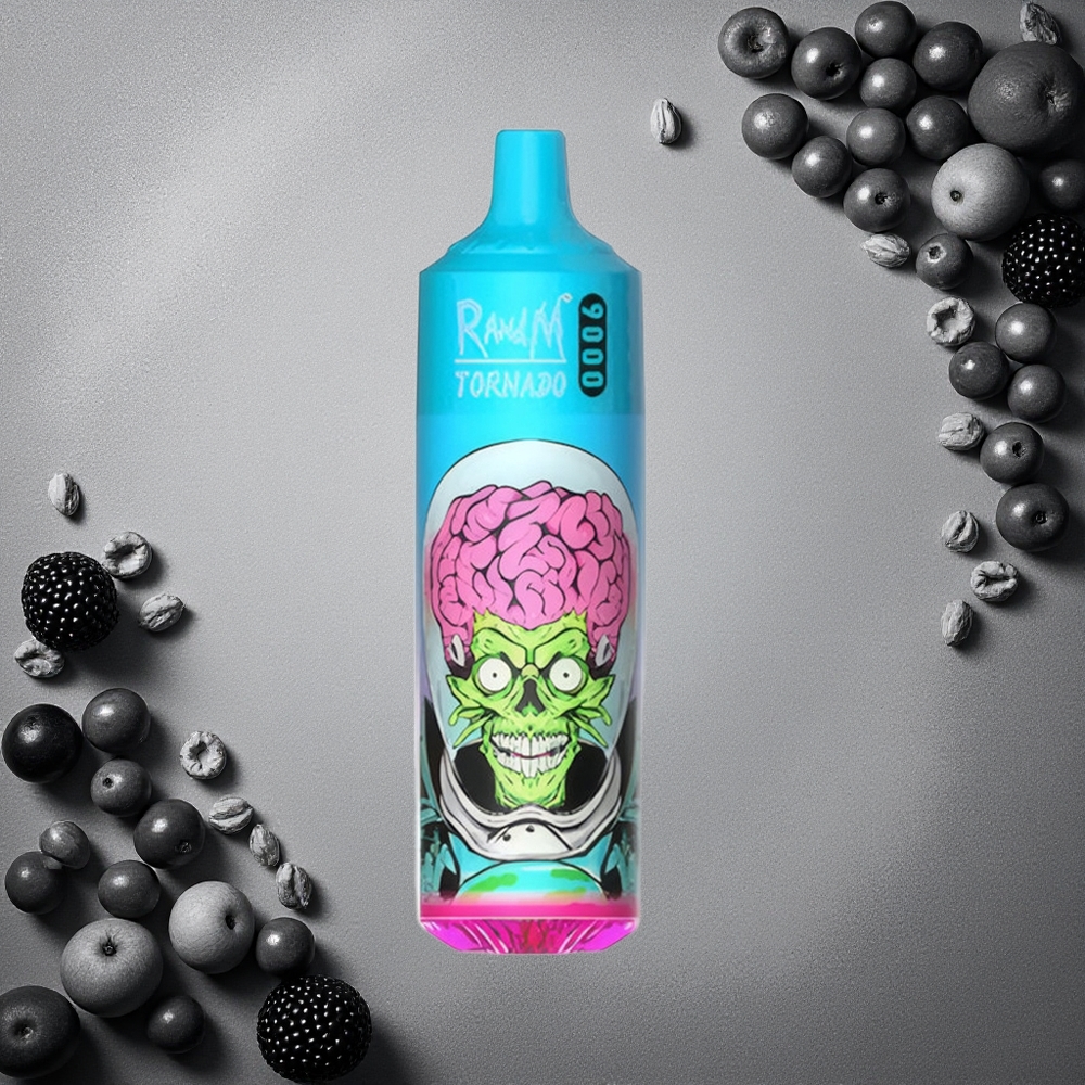 RandM Fumot Tornado 9000 Puffs Musta Lohikäärme Jää Finland wholesale RGB-näyttö 18 ml