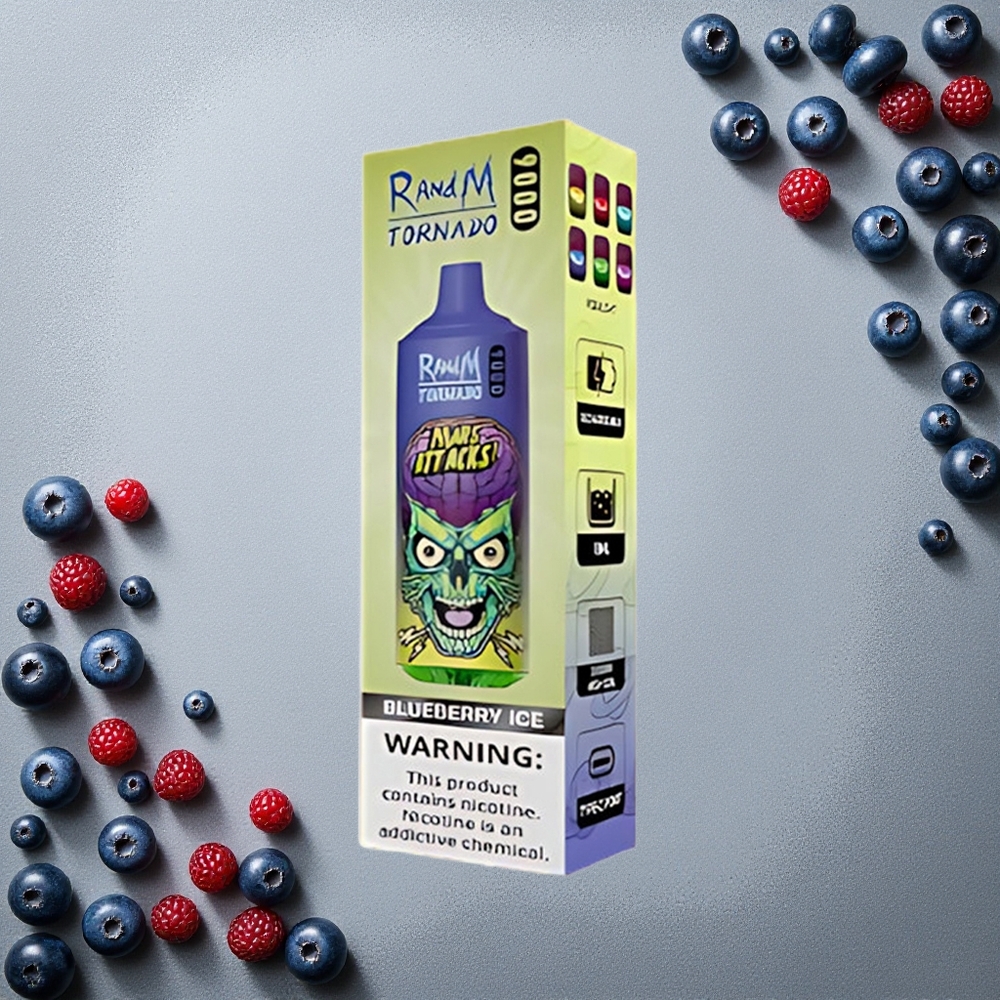 RandM Fumot Tornado 9000 Puffs Mustikkajää Finland wholesale 18 ml Nestemäistä
