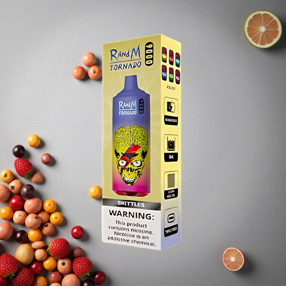RandM Fumot Tornado 9000 Puffs Skittles (Makeat) 18 ml Nestesäiliö Finland wholesale Mesh-käämi