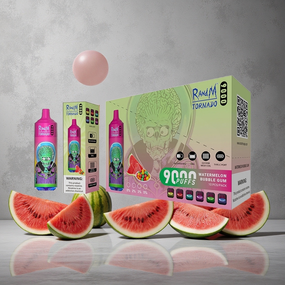 RandM Fumot Tornado 9000 Puffs Vesimeloni Kuplakumi 9000 Puffs 18 mL Finland wholesale Mesh Coil