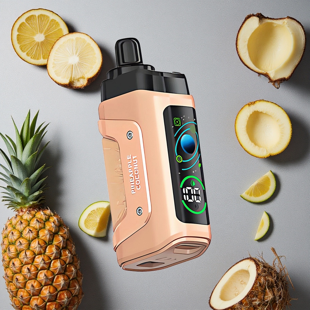 Razz Bar 45000 Puhallusta Ananas-Kookospähkinä Kertakäyttöinen Vape 1.0 Ohm Mesh Coil Finland wholesale