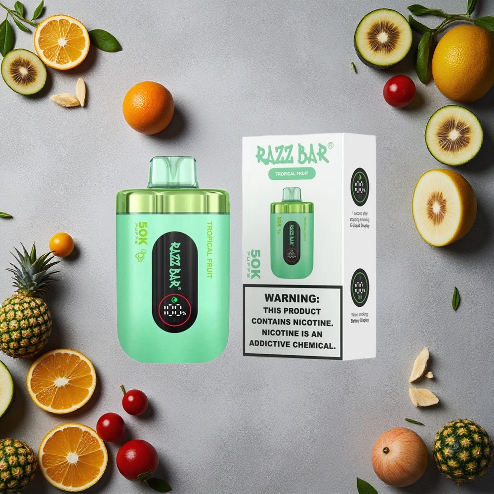 Razz Bar 50K Puffs Kertakäyttöinen Vape Trooppiset Hedelmät Finland wholesale Type-C Ladata