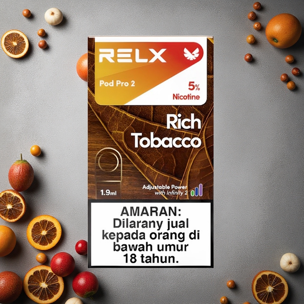 RELX Pod Pro 2 600 puffs Rich Tobacco (Rikas Tupakka) Finland wholesale 1.9ml/5% Nikotiinia