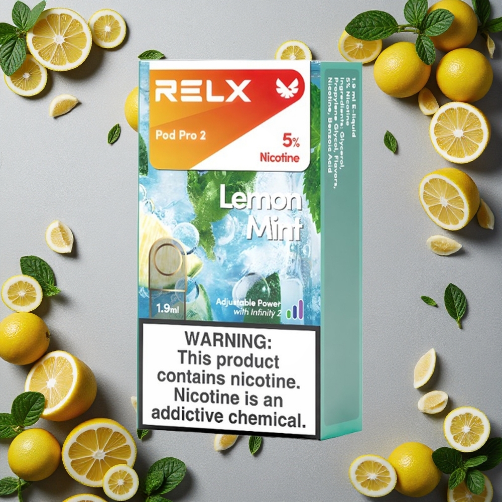 RELX Pod Pro 2 600 puffs Sitruuna-Minttu Finland wholesale 5% Nikotiinia, 1.9ml