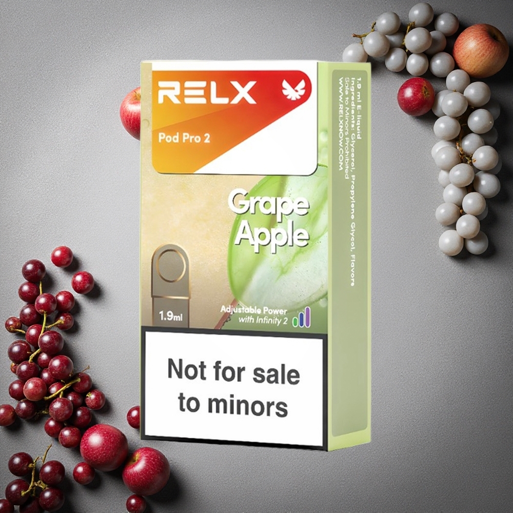RELX Pod Pro 2 600 puffs Viinimansikka Omena Finland wholesale 1.9ml 0% nikotiinia