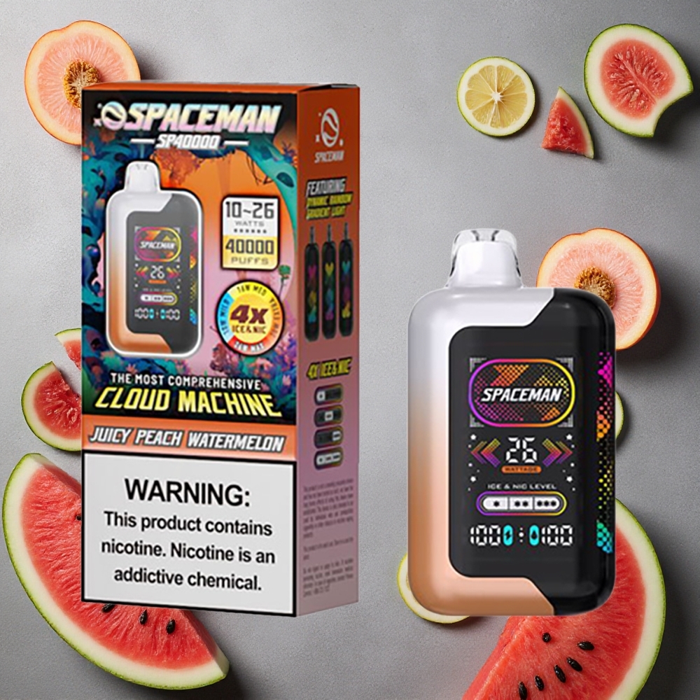 SMOK SPACEMAN SP40000 40000 Puffs Juicy Peach Vesimeloni Finland wholesale 20ml nestemäisenä